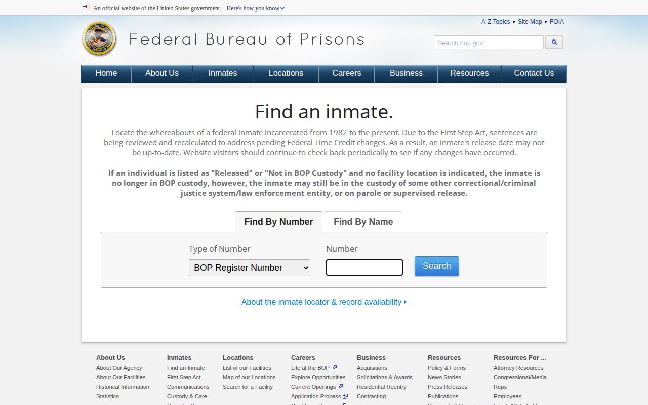 Federal BOP custody locator for a Scott County related federal case